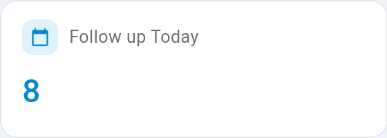 Follow up today: 8